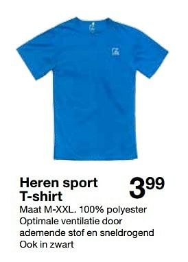 Aanbiedingen Heren sport t-shirt - Huismerk - Zeeman  - Geldig van 15/08/2015 tot 29/08/2015 bij Zeeman