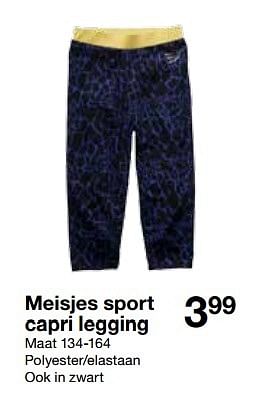 Aanbiedingen Meisjes sport capri legging - Huismerk - Zeeman  - Geldig van 15/08/2015 tot 29/08/2015 bij Zeeman