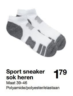 Aanbiedingen Sport sneaker sok heren - Huismerk - Zeeman  - Geldig van 15/08/2015 tot 29/08/2015 bij Zeeman