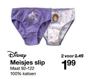 Aanbiedingen Meisjes slip - Disney - Geldig van 15/08/2015 tot 29/08/2015 bij Zeeman