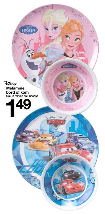 Aanbiedingen Melamine bord of kom - Disney - Geldig van 15/08/2015 tot 29/08/2015 bij Zeeman