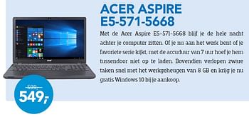 Aanbiedingen Acer aspire e5-571-5668 - Acer - Geldig van 01/08/2015 tot 31/08/2015 bij Coolblue