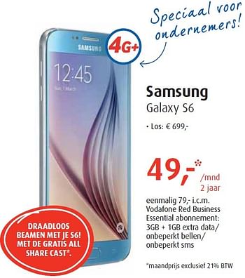 Aanbiedingen Samsung galaxy s6 - Samsung - Geldig van 03/08/2015 tot 06/09/2015 bij Belcompany