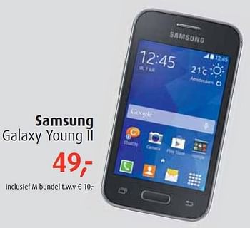 Aanbiedingen Samsung galaxy young ii - Samsung - Geldig van 03/08/2015 tot 06/09/2015 bij Belcompany