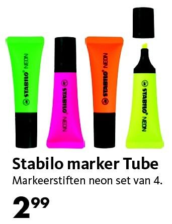 Aanbiedingen Stabilo marker tube - Stabilo - Geldig van 03/08/2015 tot 06/09/2015 bij Bruna