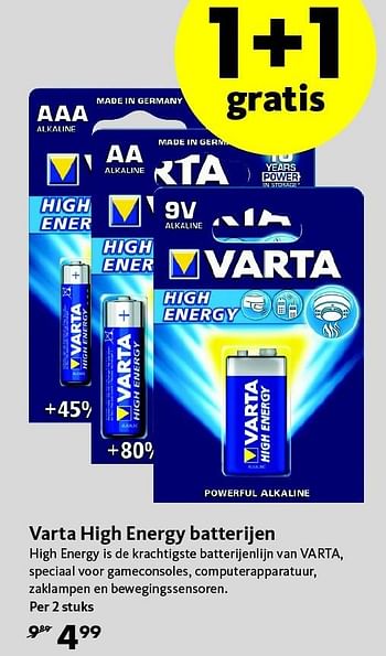 Aanbiedingen Varta high energy batterijen - Varta - Geldig van 03/08/2015 tot 06/09/2015 bij Bruna