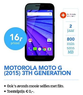 Aanbiedingen Motorola moto g (2015) 3th generation - Motorola - Geldig van 01/08/2015 tot 31/08/2015 bij Coolblue