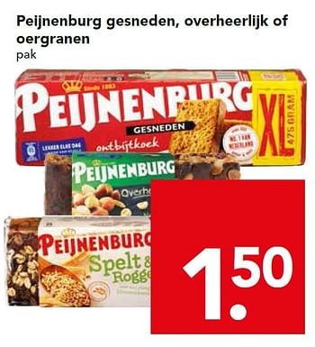 Aanbiedingen Peijnenburg gesneden, overheerlijk of oergranen - Peijnenburg - Geldig van 16/08/2015 tot 22/08/2015 bij Deen Supermarkten