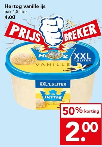 Aanbiedingen Hertog vanille ijs - Hertog - Geldig van 16/08/2015 tot 22/08/2015 bij Deen Supermarkten