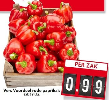 Aanbiedingen Vers voordeel rode paprika`s - Huismerk - Deka Markt - Geldig van 16/08/2015 tot 22/08/2015 bij Deka Markt