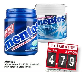 Aanbiedingen Mentos breeze mint - Mentos - Geldig van 16/08/2015 tot 22/08/2015 bij Deka Markt