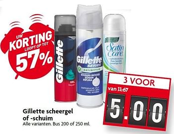 Aanbiedingen Gillette scheergel of schuim - Gillette - Geldig van 16/08/2015 tot 22/08/2015 bij Deka Markt