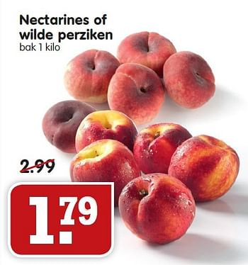 Aanbiedingen Nectarines of wilde perziken - Huismerk - Em-té - Geldig van 16/08/2015 tot 22/08/2015 bij Em-té
