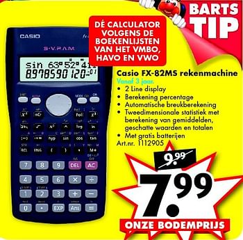 Aanbiedingen Casio fx-82ms rekenmachine - Casio - Geldig van 08/08/2015 tot 23/08/2015 bij Bart Smit