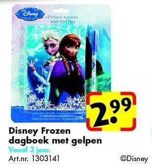 Aanbiedingen Disney frozen dagboek met gelpen - Disney  Frozen - Geldig van 08/08/2015 tot 23/08/2015 bij Bart Smit