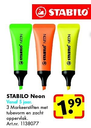 Aanbiedingen Stabilo neon - Stabilo - Geldig van 08/08/2015 tot 23/08/2015 bij Bart Smit