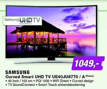 Aanbiedingen Samsung curved smart uhd tv ue40ju6770 - a-klasse - Samsung - Geldig van 10/08/2015 tot 23/08/2015 bij ElectronicPartner