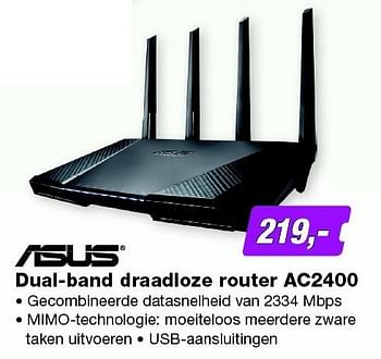 Aanbiedingen Asus dual-band draadloze router ac2400 - Asus - Geldig van 10/08/2015 tot 23/08/2015 bij ElectronicPartner