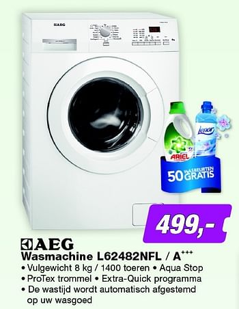 Aanbiedingen Aeg wasmachine l62482nfl - a+++ - AEG - Geldig van 10/08/2015 tot 23/08/2015 bij ElectronicPartner