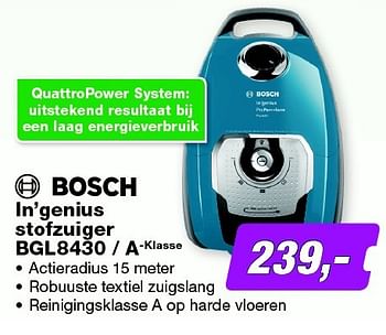 Aanbiedingen Bosch in`genius stofzuiger bgl8430 - a-klasse - Bosch - Geldig van 10/08/2015 tot 23/08/2015 bij ElectronicPartner