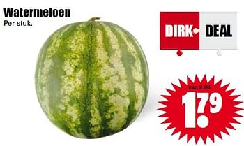 Aanbiedingen Watermeloen - Huismerk - Dirk - Geldig van 16/08/2015 tot 22/08/2015 bij Lekker Doen