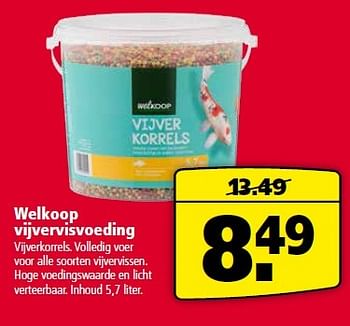 Aanbiedingen Welkoop vijvervisvoeding - Huismerk - Welkoop - Geldig van 10/08/2015 tot 23/08/2015 bij Welkoop