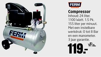 Aanbiedingen Compressor - Ferm - Geldig van 10/08/2015 tot 23/08/2015 bij Formido