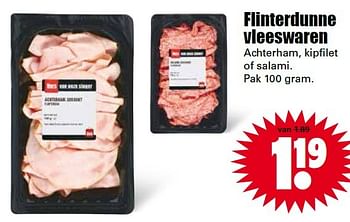 Aanbiedingen Flinterdunne vleeswaren - Huismerk - Dirk - Geldig van 16/08/2015 tot 22/08/2015 bij Lekker Doen