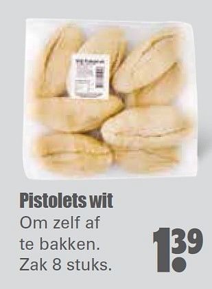 Aanbiedingen Pistolets wit om zelf af te bakken - Huismerk - Dirk - Geldig van 16/08/2015 tot 22/08/2015 bij Lekker Doen