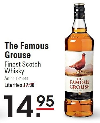 Aanbiedingen The famous grouse finest scotch whisky - The Famous Grouse - Geldig van 06/08/2015 tot 24/08/2015 bij Sligro