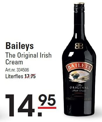 Aanbiedingen Baileys the original irish cream - Baileys - Geldig van 06/08/2015 tot 24/08/2015 bij Sligro