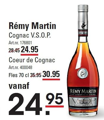 Aanbiedingen Rémy martin cognac v.s.o.p. - Remy martin - Geldig van 06/08/2015 tot 24/08/2015 bij Sligro