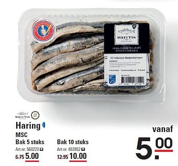 Aanbiedingen Haring msc - Smit Vis - Geldig van 06/08/2015 tot 24/08/2015 bij Sligro