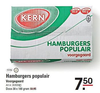 Aanbiedingen Hamburgers populair voorgegaard - Kern - Geldig van 06/08/2015 tot 24/08/2015 bij Sligro