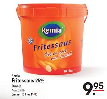 Aanbiedingen Remia fritessaus 25% oranje - Remia - Geldig van 06/08/2015 tot 24/08/2015 bij Sligro