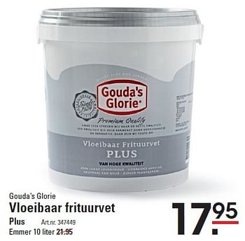 Aanbiedingen Gouda`s glorie vloeibaar frituurvet - Gouda's Glorie - Geldig van 06/08/2015 tot 24/08/2015 bij Sligro
