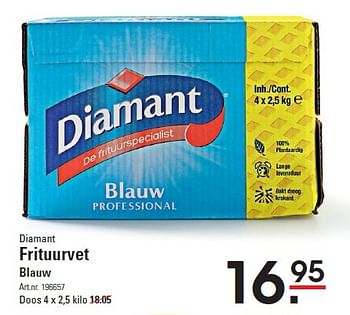 Aanbiedingen Diamant frituurvet blauw - Diamant - Geldig van 06/08/2015 tot 24/08/2015 bij Sligro