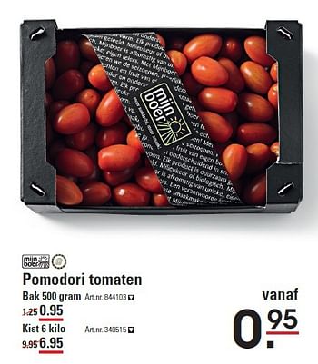 Aanbiedingen Pomodori tomaten - Mijn Boer - Geldig van 06/08/2015 tot 24/08/2015 bij Sligro