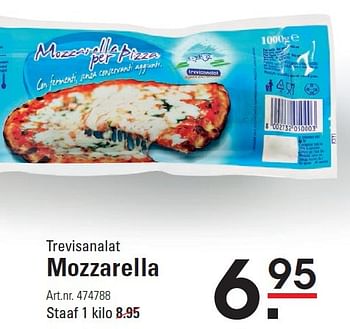Aanbiedingen Trevisanalat mozzarella - Trevisanalat - Geldig van 06/08/2015 tot 24/08/2015 bij Sligro