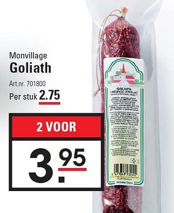 Aanbiedingen Monvillage goliath - Monvillage - Geldig van 06/08/2015 tot 24/08/2015 bij Sligro