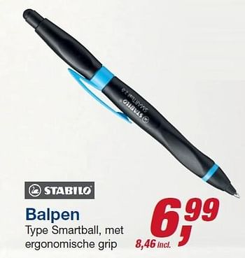 Aanbiedingen Balpen smartball - Stabilo - Geldig van 12/08/2015 tot 25/08/2015 bij Makro