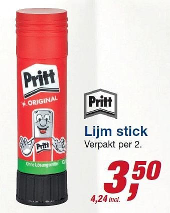 Aanbiedingen Lijm stick - Pritt - Geldig van 12/08/2015 tot 25/08/2015 bij Makro