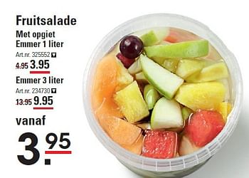 Aanbiedingen Fruitsalade met opgiet emmer 1 liter - Huismerk - Sligro - Geldig van 06/08/2015 tot 24/08/2015 bij Sligro