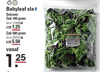 Aanbiedingen Babyleaf sla - Huismerk - Sligro - Geldig van 06/08/2015 tot 24/08/2015 bij Sligro