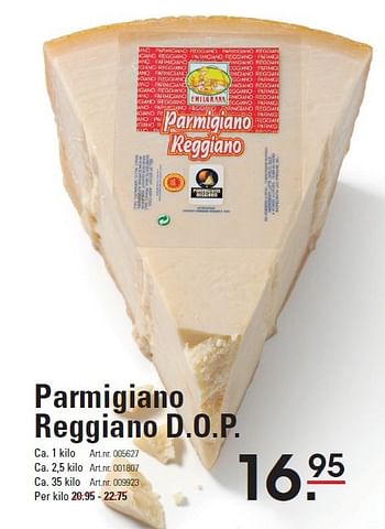 Aanbiedingen Parmigiano reggiano d.o.p. - emilgrana - Geldig van 06/08/2015 tot 24/08/2015 bij Sligro