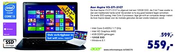 Aanbiedingen Acer aspire v3-371-31c7 - Acer - Geldig van 10/08/2015 tot 31/08/2015 bij Informatique