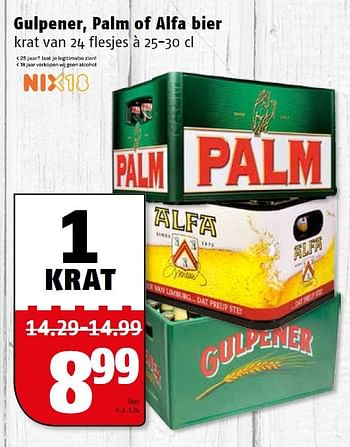 Aanbiedingen Gulpener, palm of alfa bier - Palm - Geldig van 17/08/2015 tot 23/08/2015 bij Poiesz