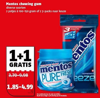 Aanbiedingen Mentos chewing gum - Mentos - Geldig van 17/08/2015 tot 23/08/2015 bij Poiesz