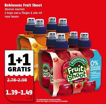 Aanbiedingen Robinsons fruit shoot - Robinsons - Geldig van 17/08/2015 tot 23/08/2015 bij Poiesz