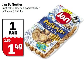 Aanbiedingen Jan poffertjes met echte boter en poedersuiker - Jan - Geldig van 17/08/2015 tot 23/08/2015 bij Poiesz
